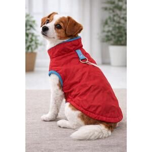 Gooby XL Sport Vest Dog Coat Red Blue Fleece Lined Jacket Built In D Ring Winter